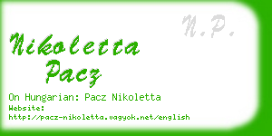 nikoletta pacz business card